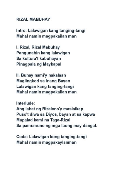 angono hymn|Rizal Mabuhay .